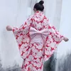 Abbigliamento etnico Kimono giapponese Abito tradizionale Kimono Donna 2023 Obi Haori Geisha Costume Cosplay TA490