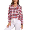 Damesblouses Britse vlagblouse met lange mouwen rood en blauw Retro vrouwelijk Streetstyle oversized shirt grafische kleding verjaardagscadeau