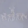 Decorazioni da giardino Arte del ferro Alce Cervo Decorazione natalizia con luce LED Glowing Glitter Renna Natale Casa Esterno Cortile Ornamento Decor 231031
