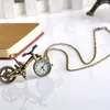 Pocket Watches Unisex Bicycle Pendant Necklace Quartz Watch Keychain Key Ring Holder Desktop Decor Fashion Male Birthday Gifts