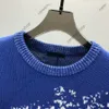 24SS Projektant Autumn Luxury Mens Sweter Pullover Slim Fit Casual Sky and Clouds Drukuj swetry Patchwork Mężczyzna za okrągłe szyję wełniane wełniane skoczek