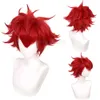 30 cm Reki Cosplay Perücke Rot Kurzes Glattes Haar Anime Halloween SK8 die Unendlichkeit Hitzebeständige Haare Perücken C30M123