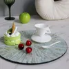 Table Mats Light Luxury Vintage Style Placemat Shell Heat Insulation Mat American Premium Round Western Home Decoration Pad