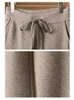 Pantaloni da donna a vita alta pantaloni di lana lavorati a maglia pantaloni a gamba larga di lana donna autunno e inverno casual allentato dritto goccia Mop Z130