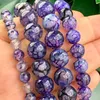 Natural Stone Purple Dragon Vein Agates Beaded Loose Round Beads for Jewelry Making DIY Fashion Bracelet Accessories 15Strand Fashion JewelryBeads stone bracelet