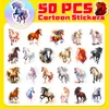 50pcs-Pack Cartoon Horse Stickers Waterproof Vinyl Stickers för bagage Vattenflaska Laptop bilplanerare Scrapbooking Phone Mac Door Wall Decals