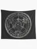 Gobelins Human Transmutation Circle – Silberner Grunge-Tapisserie-Wandbehang, Dekoration, Halloween