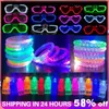 LED Rave Toy 50pcs Mix Mix Glow Glass Party Favors Plow Braclets Light Up Tuy LED Finger Lights Supplies Wedding Halloween Decor 231030