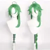Anime Genshin Impact Baizhu Cosplay Wig Unisex 100cm Long Green Wigs Heat Resistant Synthetic Hair Halloween C65M163