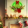 Fleurs décoratives Noël LED couronne de lumière porte d'entrée fenêtre suspendue guirlande lumineuse acrylique bricolage ornements de feuillage Floral Navidad
