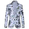 Men's Suits Blazers Design Blazer Men Vintage Style Luxurious Floral Print Green Suit Jacket Wedding Groom Prom Slim Fit Dress Tuxedo S-6XL 231030