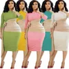 Sukienki robocze Bodycon Slim Bandage Streetwear Pełny rękaw wieczorna impreza dla kobiet Vestidos Casaul Sukienka