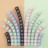 Clips porte-sucettes # TYRYHU 50100500 pièces perles de lettre en Silicone coloré Alphabet anglais à mâcher bricolage bébé jouets de dentition pendentif 12MM 231031