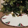 Decorazioni natalizie Gonna per albero intrecciata a mano 48 pollici Nappe rosse Modello natalizio Resistente Perfetto per