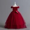 Girl's Dresses Bridesmaid Flower Girl Dress for Wedding Teen Girl Formal Pageant Gala Costume 12 14 Children Red Christmas New Year Clothes