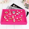 2 stks veel Sieraden Display Ringen Organizer Show Case Houder Box Nieuwe rode Ring Opslag Oor Pin Accessoires box322c