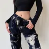 Calças femininas verão harem 2023 moda vintage elasticidade casual feminino tie dye sarouel calças elegante trendeez preto