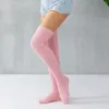 Chaussettes longues au dessus du genou pour femmes, couleur unie, cuisses hautes, respectueuses de la peau, automne hiver