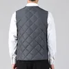 Men's Vests Solid Color Men Vest Winter Down Padding With Button Closure V-neck Cold-proof Sleeveless Jacket