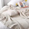 Blankets 100% Cotton Soft Bed Plaid Home Japenese Knitted Blanket Corn Grain Waffle Embossed Summer Ruffles Warm Throw Bedspread 231030