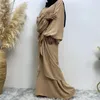 Vêtements ethniques Eid Femmes Musulman Abaya Robe 2 Pièces Ensemble Robes De Fête Ramadan Dubaï Lanterne Manches Maroc Kaftan Robe Longue Robes