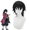 Perruque de Costume de Cosplay Anime Demon Slayer Kimetsu No Yaiba Tomioka Giyuu, ensemble complet de Kimono d'halloween pour adultes et enfants, jeu de rôle C90C36