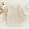 Pullover Herbst Kinder Jungen Mädchen Stricken Pullover Kleidung Kleinkind Kleinkind geboren Strickwaren Weiche Langarm Baby Tops 231030