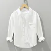 Camisas casuais masculinas camisa de manga comprida para homens algodão simples homem tops de botão
