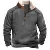 Hoodies masculinos vintage cor sólida retalhos moletom com capuz masculino casual solto manga longa camisolas outono moda zíper gola superior