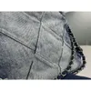 Channel 22 Denim Grand Shopping Bag Tote Voyage Designer Femme Sling Body Sac à main le plus cher avec chaîne en argent Gabrielle matelassé hjjk6