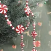 Christmas Decorations Red White Sweets Beads Pendant Xmas Tree Candy Style String Handmade Children's Room Decoration Home Decor Natal 231030