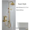 Badrumsduschuppsättningar Facet Set Gold Rainfall Mixer Tap Polished Brass Bath and Drop Delivery Home Garden kranar Duschar ACCS DH5SD