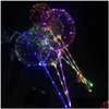 Party Decoration Led Bobo Balloon With 31.5Inch Stick String Light Christmas Halloween Birthday Balloons Party Decor Bh1346 Drop Deliv Dhrus