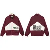 marka projektanta Rhude Jackets Spring Fall Men's Casual Rhude Jacket Pary Windbreaker Pary Wodoodporna kurtka zewnętrzna męska kurtka Varsity kurtka bluzy z kapturem