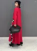 Vestidos casuais vefadisa 2023 outono cor combinando manga longa causal mulheres vestido moda listra impressa malha magro vermelho lwl225