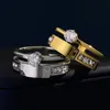 New Fashion T Letter T1 Circle Full Diamonds Ring Women Gold Silver Rose Gold Wedding Ring Designer Jewelry TR-0568