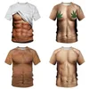 QNPQYX Nouveau streetwear t-shirt Costumes pour hommes T-shirts femmes drôle Muscle Man Cosplay 3D imprimé T-Shirts été Fitness Tees who230x