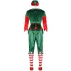 Men Women Full Set Santa Claus Christmas Costume Adult Couple Elf Cosplay Dress Green Carnival Party Supplies C77721AD