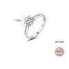 Pierścień Diamond Moissanite S925 srebrny srebrny klasyczny sześć pazur moissanite cyrkon European Kobiet luksusowy pierścień weselny