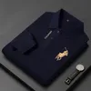 Polos dos homens Chegada Designer Coreano Qualidade Polo Camisa Outono Bordado Manga Longa Negócio Anti Pilling T-shirt Tendência Golf Wear 231030