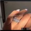 Sieraden Drop Delivery 2021 Vecalon Starlight Promise Ring 925 Sterling Sier Vijf oogverblindende lagen Diamond Cz Engagement Wedding Ban309l