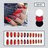 Yanlış Çiviler Noel Kırmızı Yuvarlak Kafa Profesyonel Nail Art Salon Supply için Ultra Flexible Uzun Kalma Sahte Üzerinde Baskı