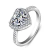 Bague en diamant cœur doux, bagues de fiançailles de princesse pour femmes, bijoux de mariage, accessoire, taille 6-10 291o