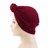 Ethnic Clothing Fashion Muslim Pleated Women Turban Hat Headscarf Twist Knot Caps African Headwrap Ladies Hair Accessories India Chemo Cap