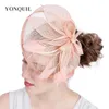 Hårklipp Barrettes Charmiga Sinamay Wedding Women Fascinator Party Hat Elegant Ladies Show Race Headwear Hair Clip for Bridal Gorgeous Headpiece 231030