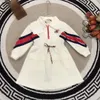 Lüks Sonbahar Kız Elbise Renkli Dantel Yukarı Bel Tasarım Çocuk etek Boyut 100-150 3D Logo Jakard Uzun Kollu Çocuk Frock Oct25