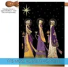 Décorations de Noël Trois sages décoratifs colorés violet or étoile jésus naissance tenture murale 231030