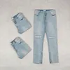 Oryginalne FG 6th Washed Blue Dżinsy Mężczyźni szczupłe dżinsy dla mężczyzn spodnie Hiphop Causal Dżinsy