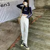 Women's Jeans White Harlan Summer Thin 2023 High Waist Loose Straight Cropped Radish Dad Pants