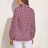 Damesblouses Britse vlagblouse met lange mouwen rood en blauw Retro vrouwelijk Streetstyle oversized shirt grafische kleding verjaardagscadeau